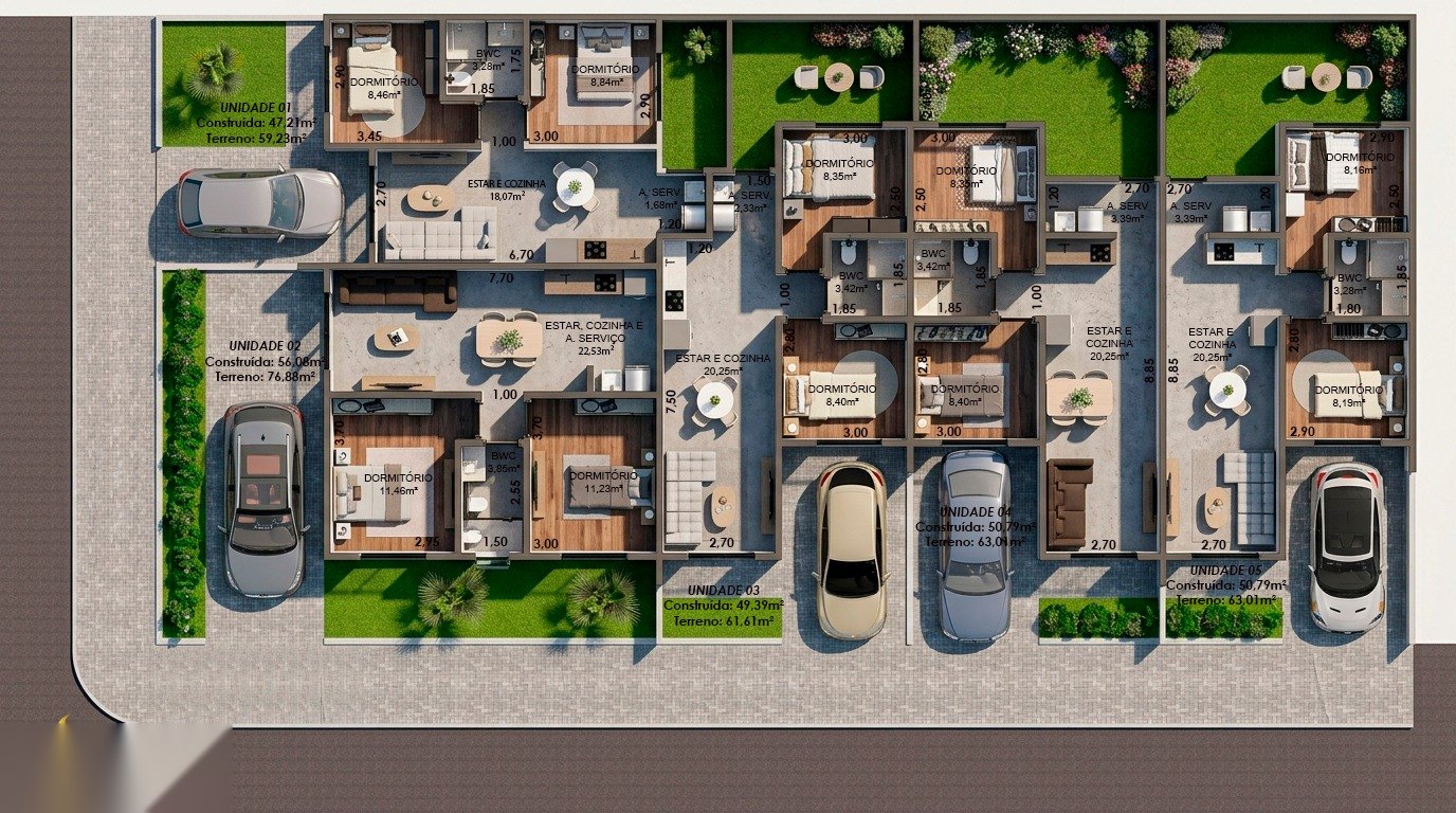 Planta humanizada — Residencial Tomazelli 01